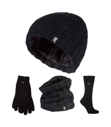 Ladies Thermal Winter Set - Hat, Gloves, Neckwarmer & Twist Socks