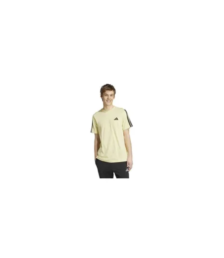Mens 3 Stripes T-shirt Powdery Yellow Adidas