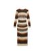 Robe Mi-longue Motif/style Ombré Femme Marron AX Paris-2