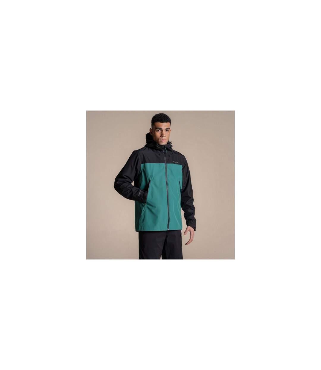 Veste Imperméable À Capuche Vanth Homme Noir Vert Craghoppers-1