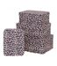 Lot de 4 Boîtes Déco Léopard Polybox 39cm Marron-1