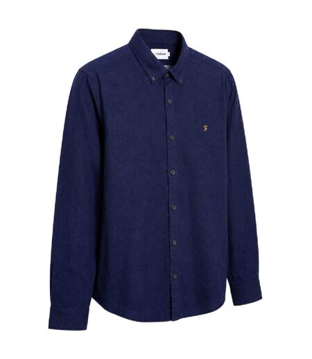 Mens Regular Button-down Shirt True Blue Farah