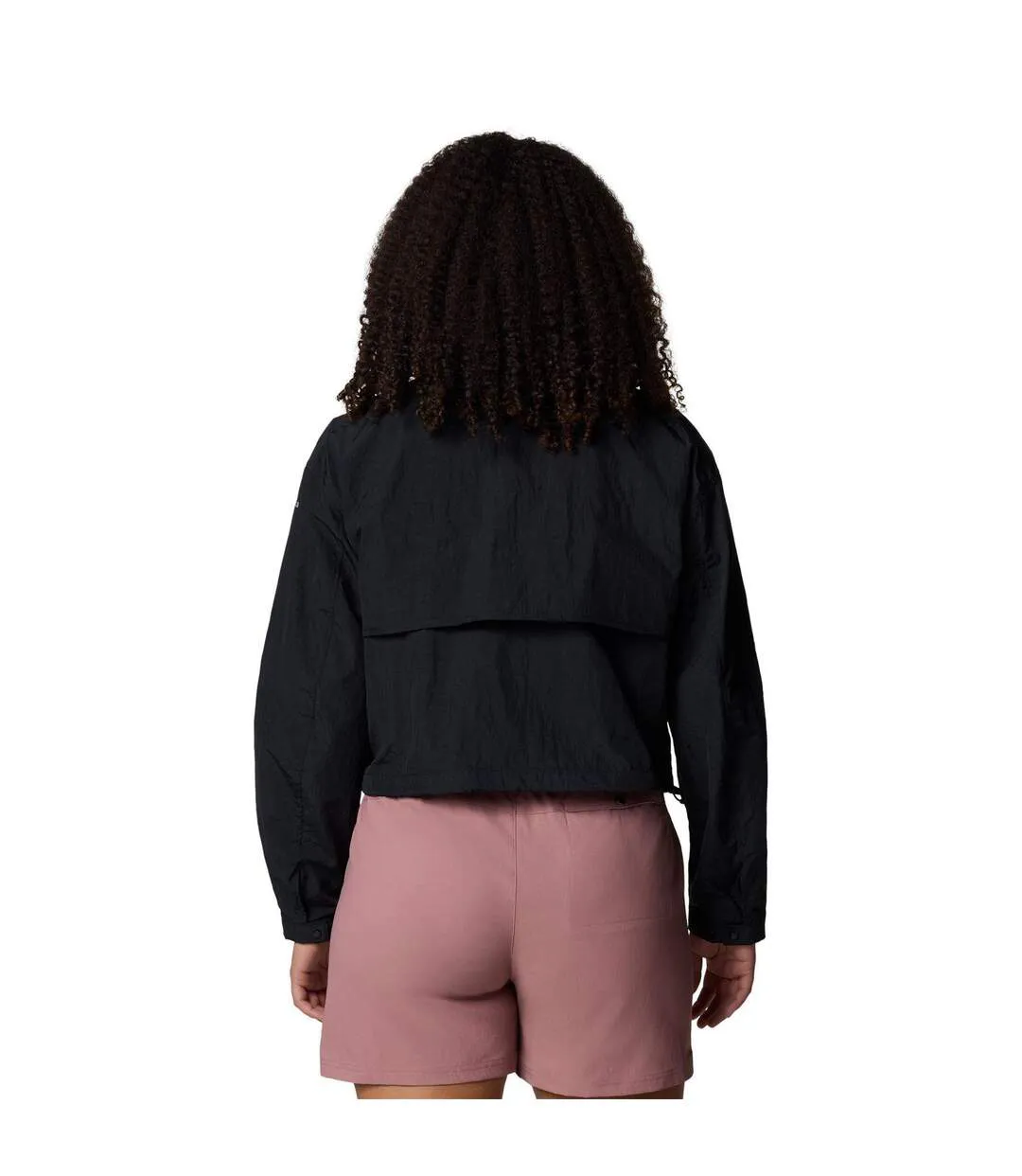 Womens/ladies Paracutie Plain Nylon Windbreaker Black Columbia-3