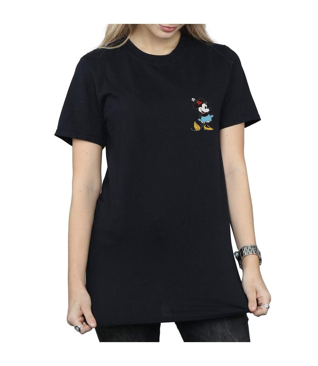 Disney Femme/Ladies Minnie Mouse Kick Chest Cotton Boyfriend T-Shirt (Noir) - UTBI36511-3
