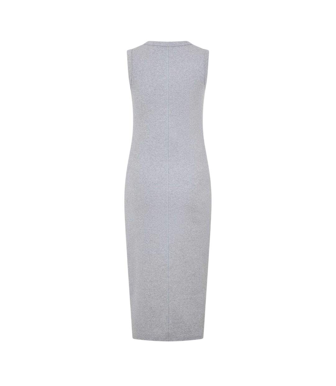 Womens/ladies Cotton Midi Bodycon Dress Heather Grey Calvin Klein-2
