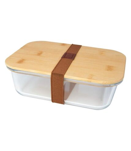 Seasons Roby Bamboo Lunch Box (Clear/Brown) (One Size) - UTPF3969