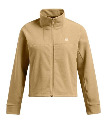 Womens/ladies Expanse Fleece High Collar Full Zip Hoodie Brown Under Armour