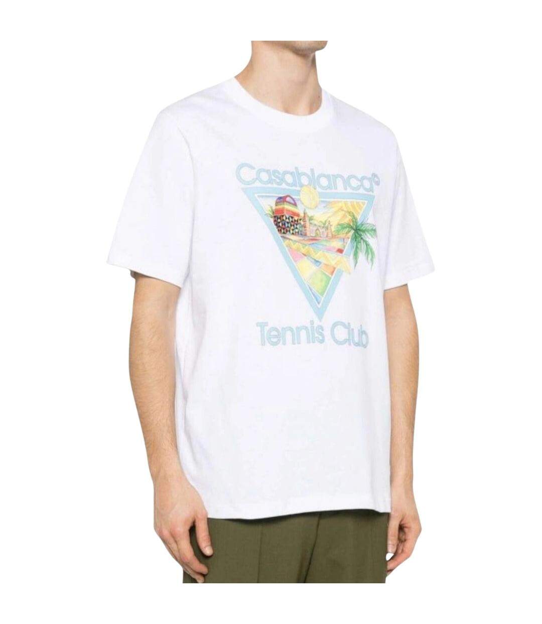 Mens Afro Cubism Tennis Club T-shirt White Casablanca-2