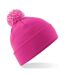 Unisex adult beanie fuchsia/off white Beechfield-1