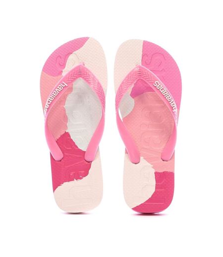 Tongs rose/fushia femme havaianas logomania