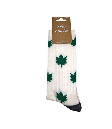 2 Pack Mens Novelty Cotton Rich Weed Leaf Socks