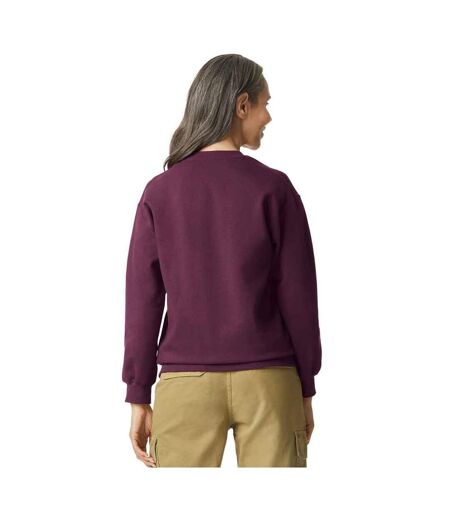 Mens midweight crew neck sweatshirt maroon Gildan