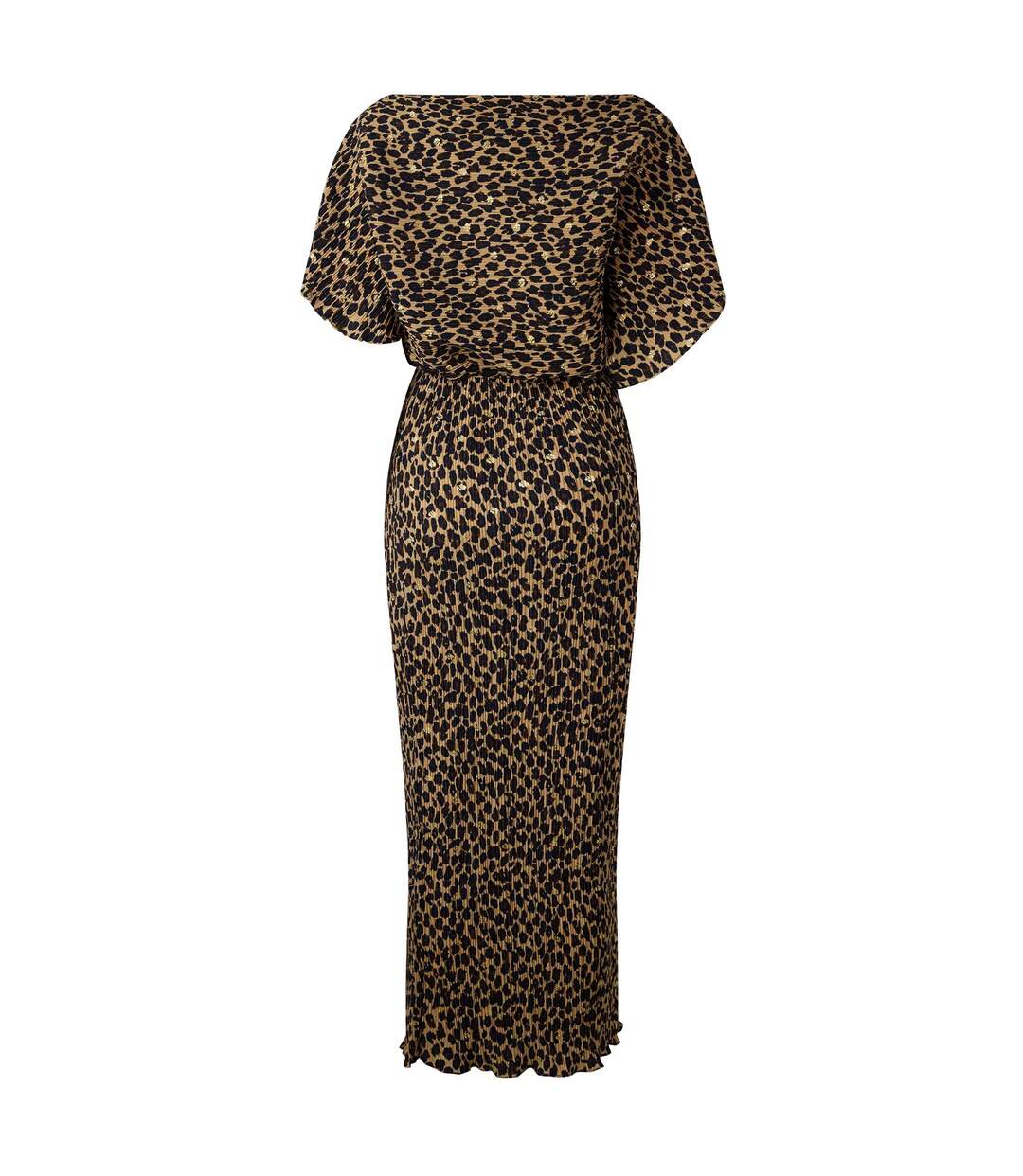 Robe Longue Imprimé Léopard À Cape Femme Marron Never Fully Dressed-2