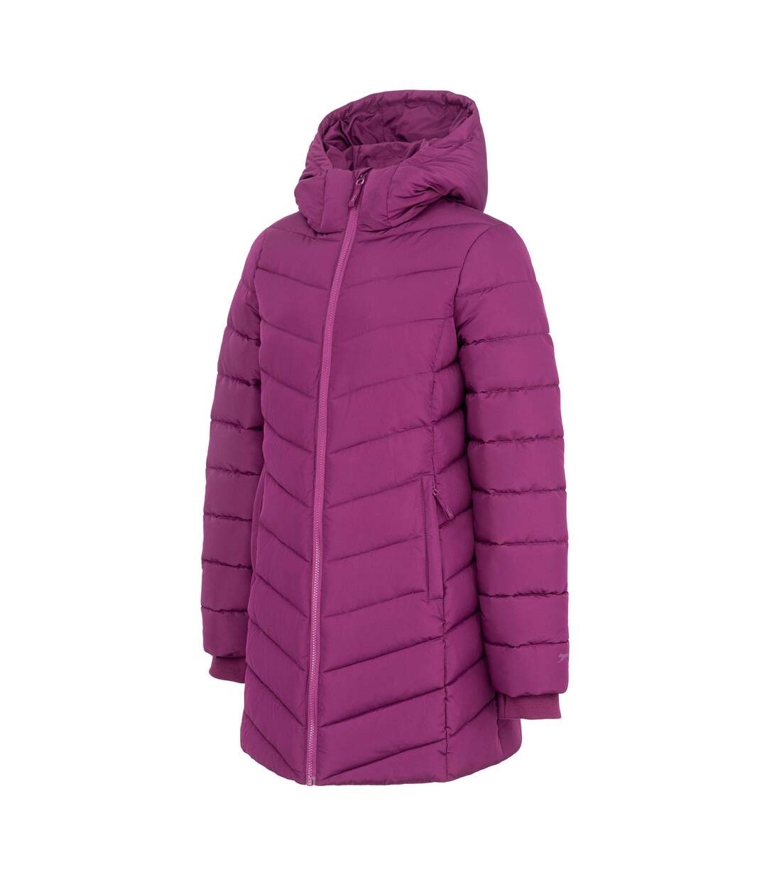 Womens/ladies Polyester Mid Length Padded Jacket Plum Slazenger-3