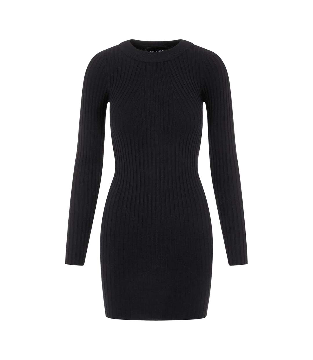 Womens/ladies Mini T-shirt Dress Black Pieces-2