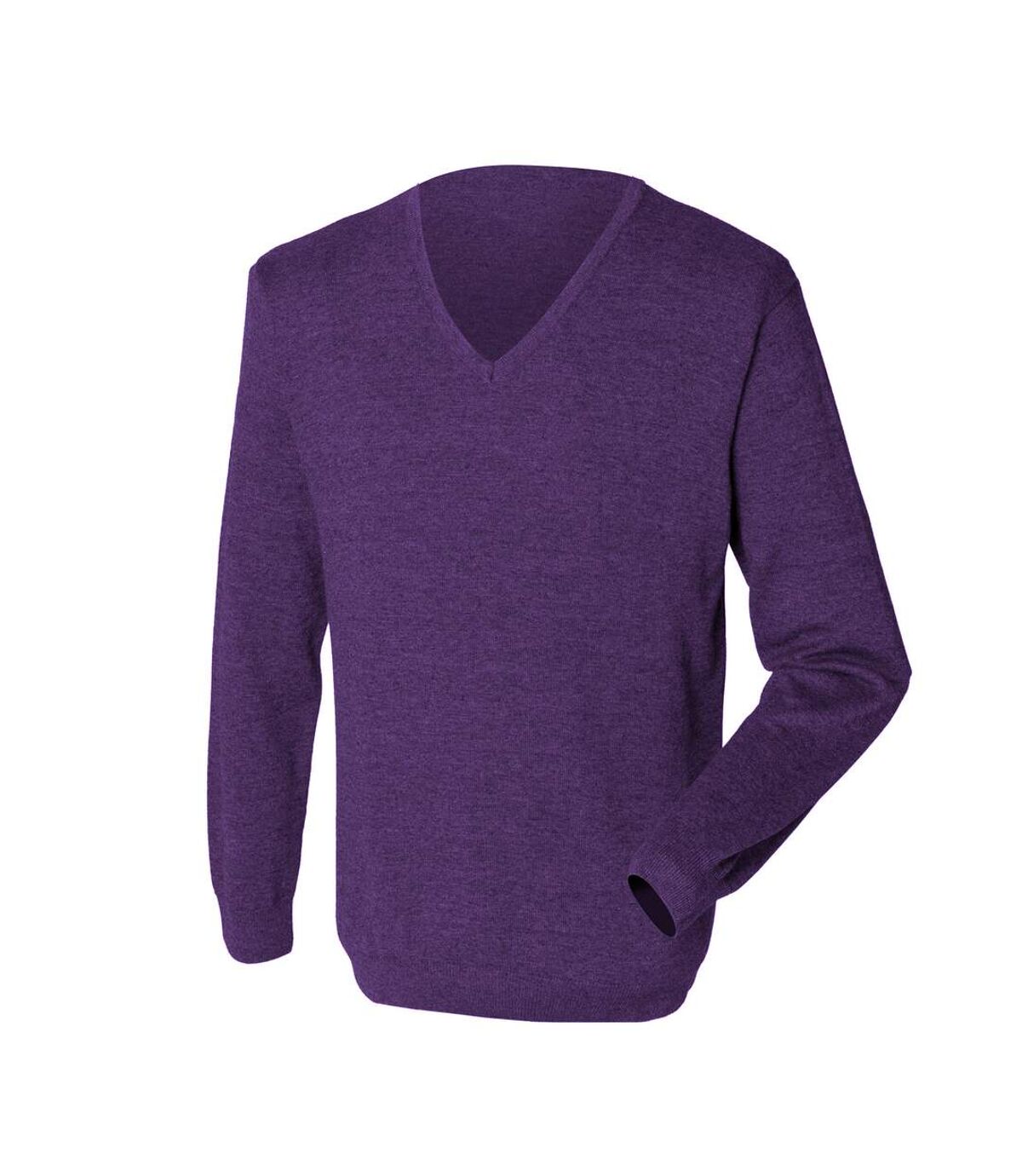 Henbury Mens 12 Gauge Fine Knit V-Neck Jumper / Sweatshirt (Purple) - UTRW659