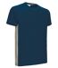 T-shirt bicolore - Unisexe - réf THUNDER - bleu marine et beige