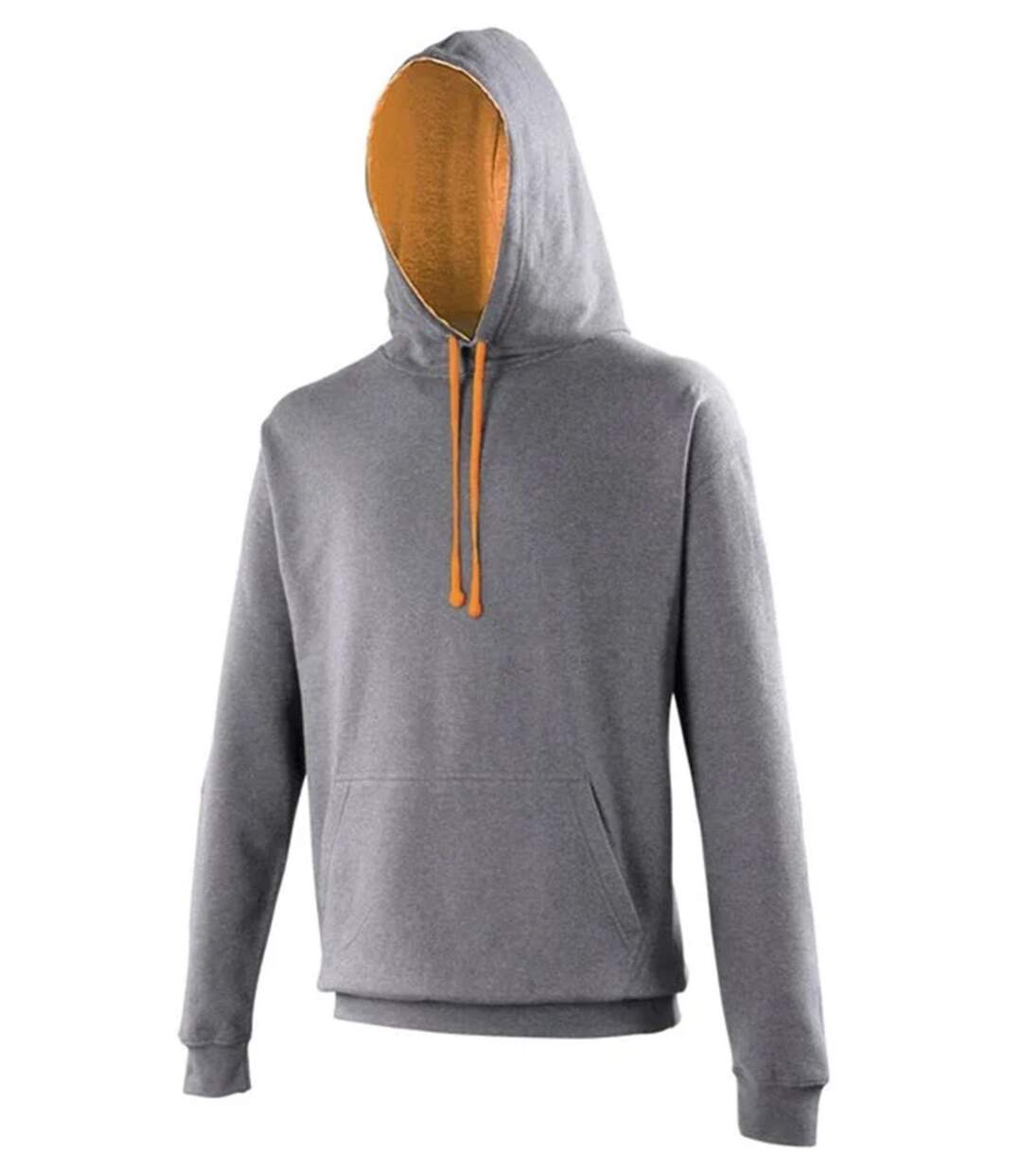 Sweat à capuche contrastée unisexe - JH003 - gris foncé et orange