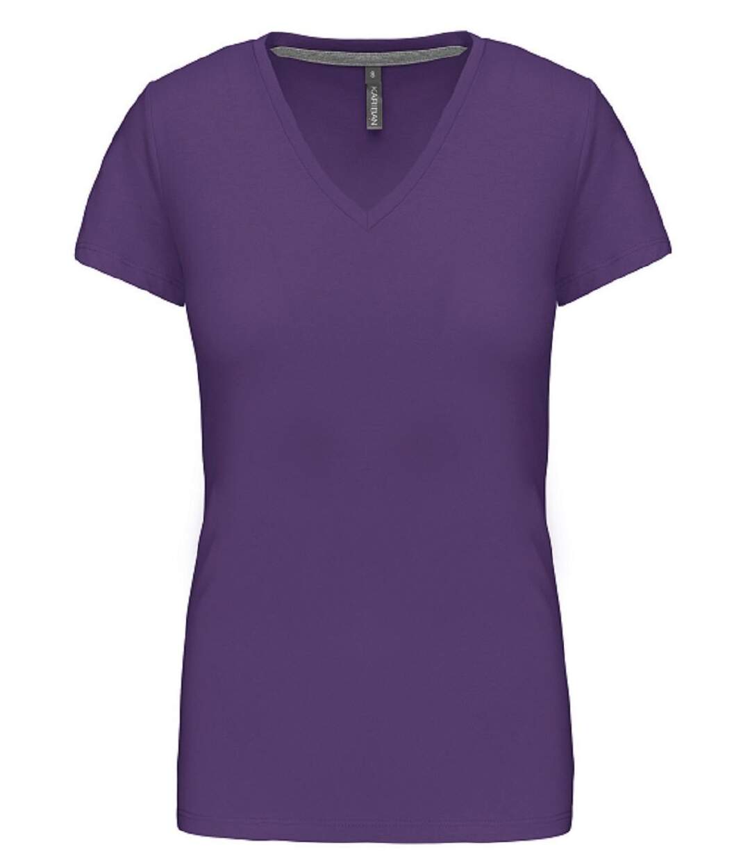 T-shirt manches courtes col V - K381 - violet - femme