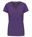 T-shirt manches courtes col V - K381 - violet - femme