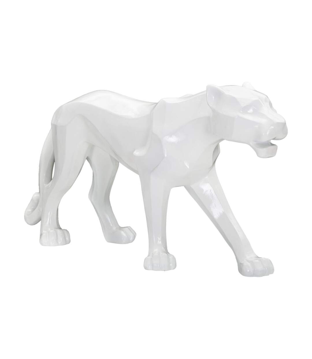 Statuette Déco en Résine Panthère 70cm Blanc-1
