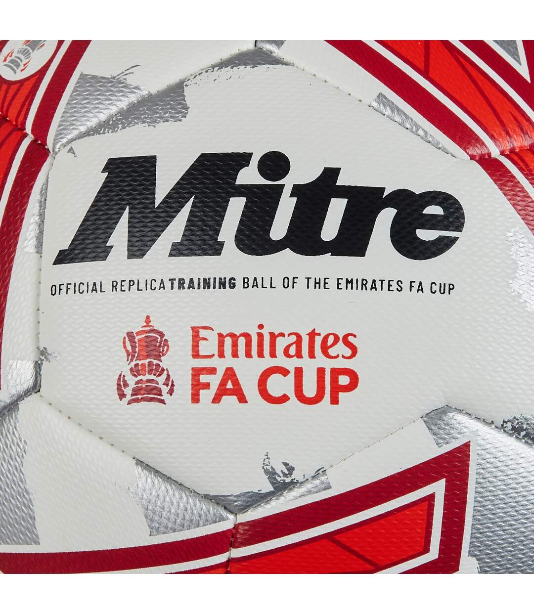 Ballon De Foot Emirates Fa Cup 24/25 Taille 5 Blanc Gris Argent Rouge Mitre-4