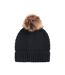 Womens/ladies keely pom pom recycled beanie navy Animal