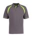 Kustom Kit Oak Hill Mens Short Sleeve Polo Shirt (Charcoal/ Lime)