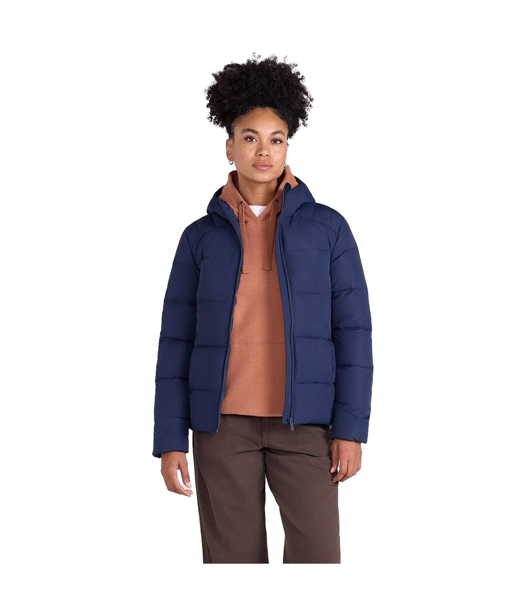 Womens/ladies Tech Midweight Down Jacket Navy Animal-4