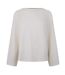 Unisex Adult Waffle Knit Boat Neck Sweater Top White Boss-1