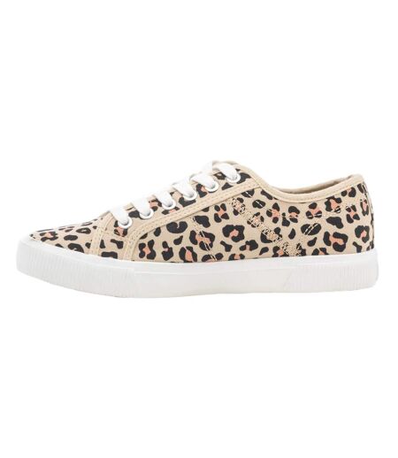 Womens/ladies Onlnicola Trainers Cream Leopard Only