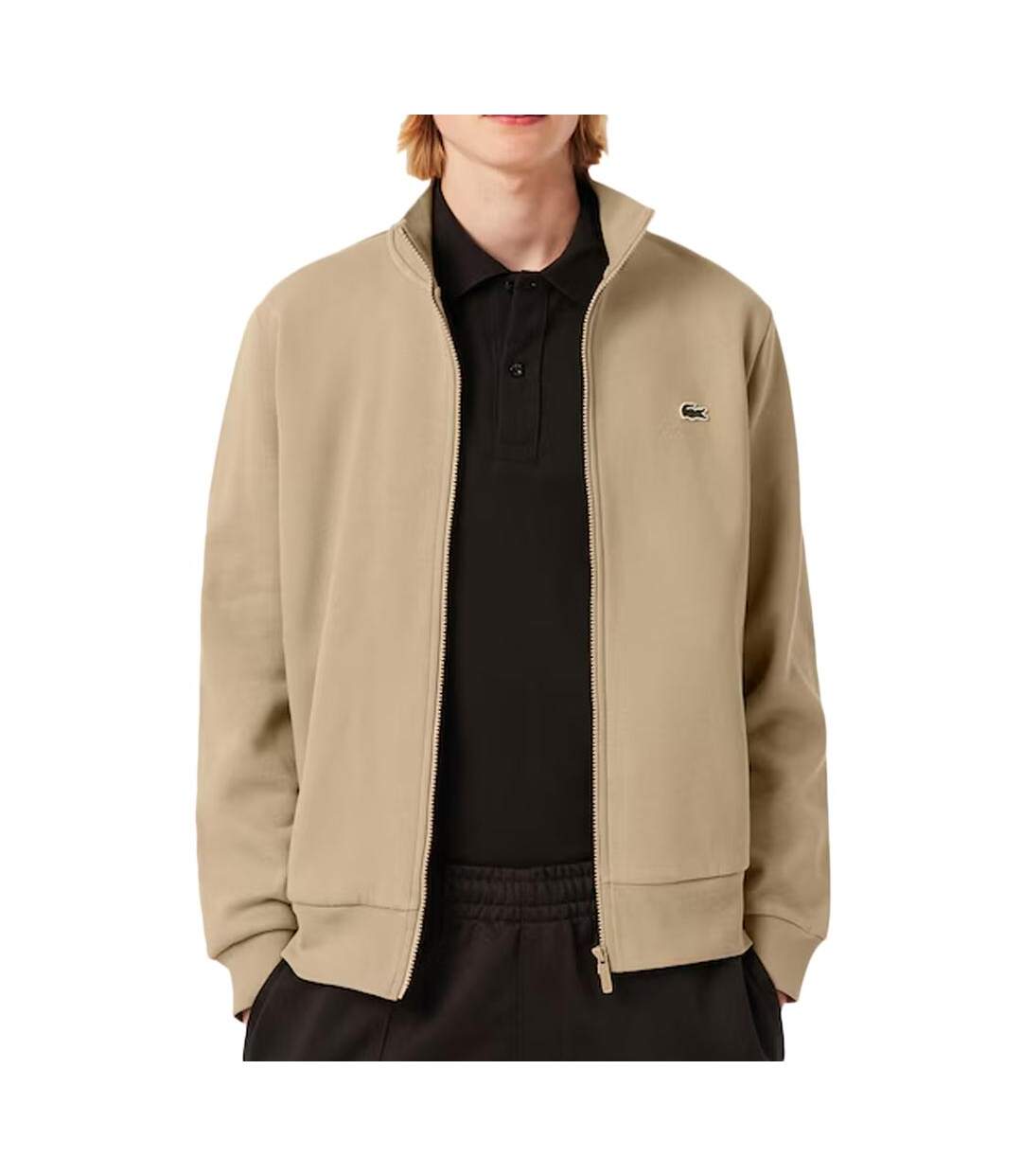 Veste zippé beige homme lacoste  molleton - l-1