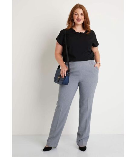 Pantalon droit ceinture semi-élastiquée