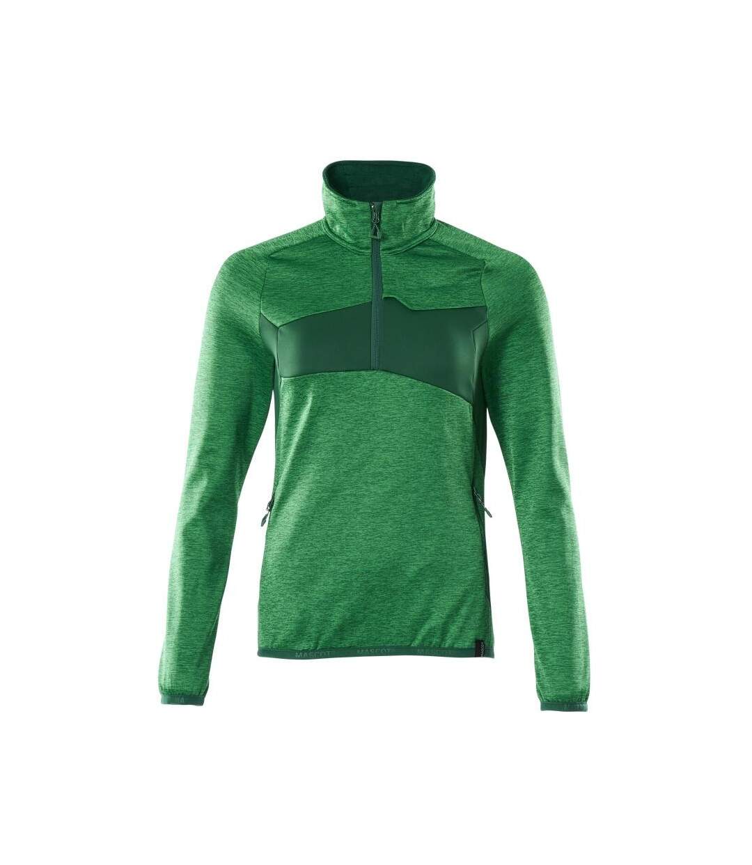 Womens/ladies Accelerate Plain Fleece Half Zip Jumper Grass Green Green Mascot-1