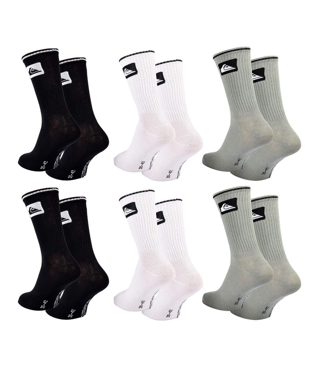 Chaussettes QUIKSILVER REGULAR CREW - Pack de 6-3