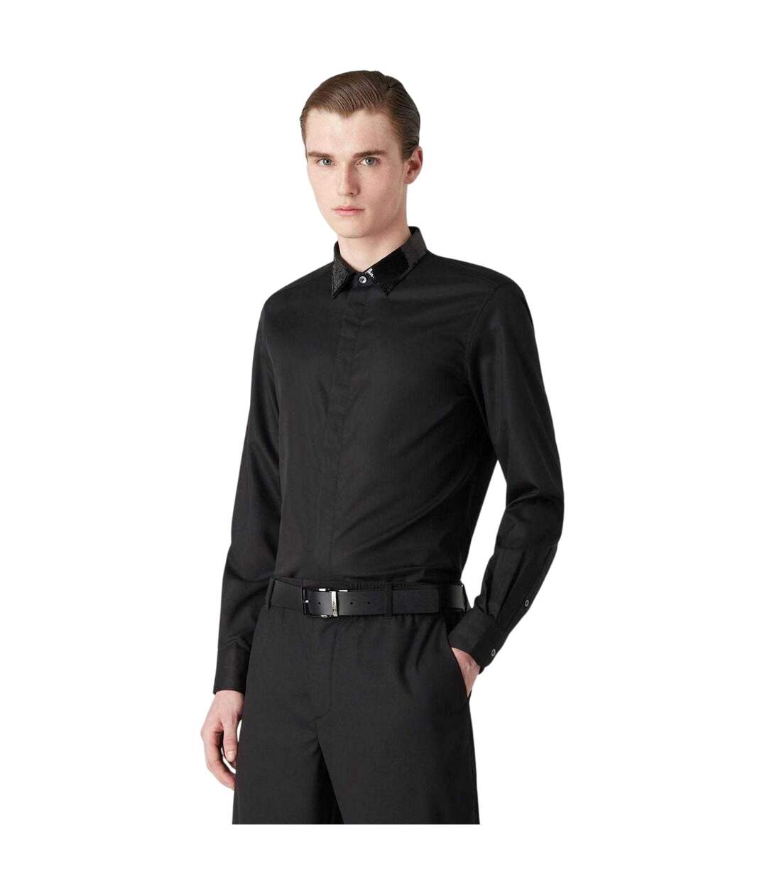 Mens Long-sleeved Shirt Black Emporio Armani EA7-4