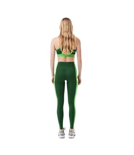 Womens/ladies Colour Block Leggings Green Lacoste