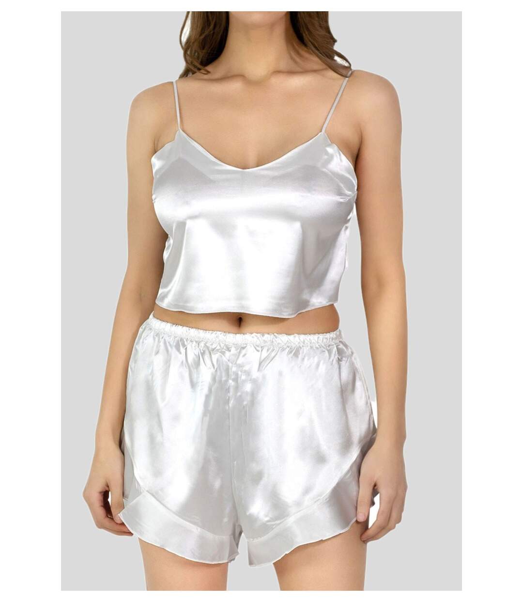 Ensemble Pyjashort fluide en satin-1