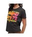 T-shirt Gris Femme Superdry  Retro Graphic - S