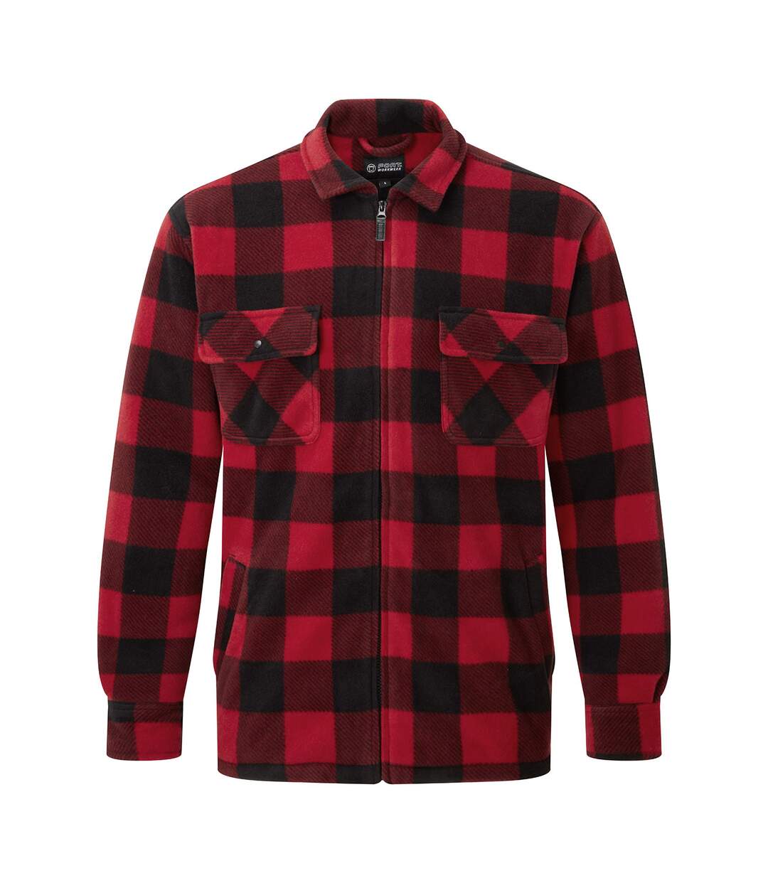 Mens portman checked shirt jacket red Fort-1