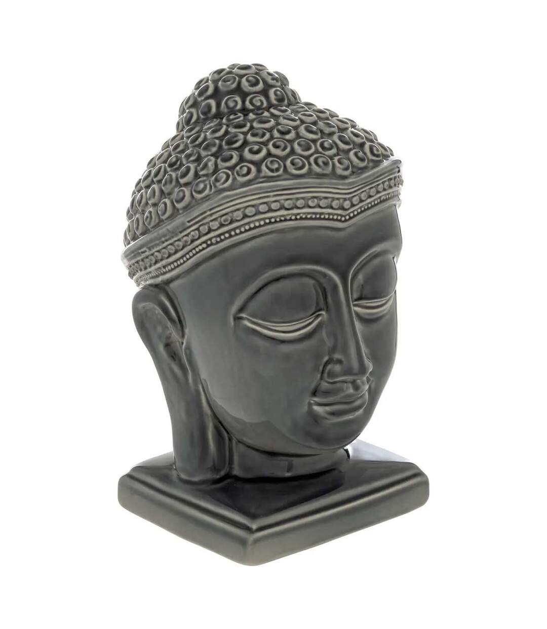 Tête Bouddha Déco en Céramique Yola 22cm Gris-1