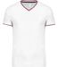 T-shirt manches courtes coton piqué col V K374 - blanc - homme