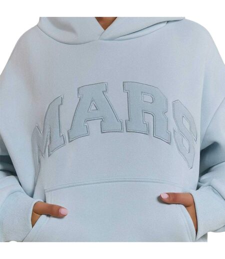 Sweat À Capuche Universitaire Motif/style Logo Femme Bleu Clair Mars