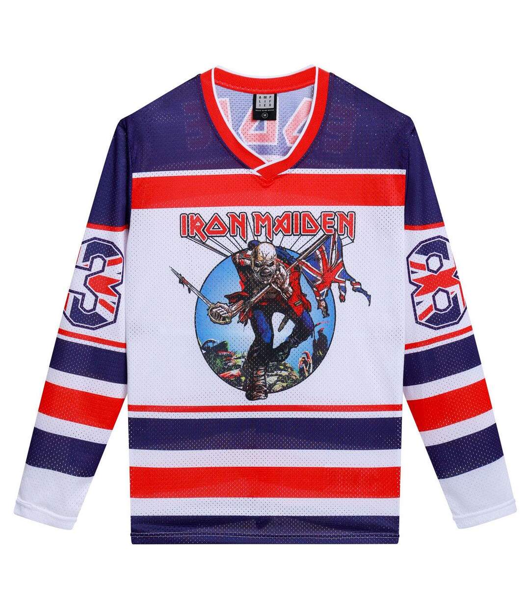 Maillot Hockey Motif/style Iron Maiden Adulte Blanc Amplified-1