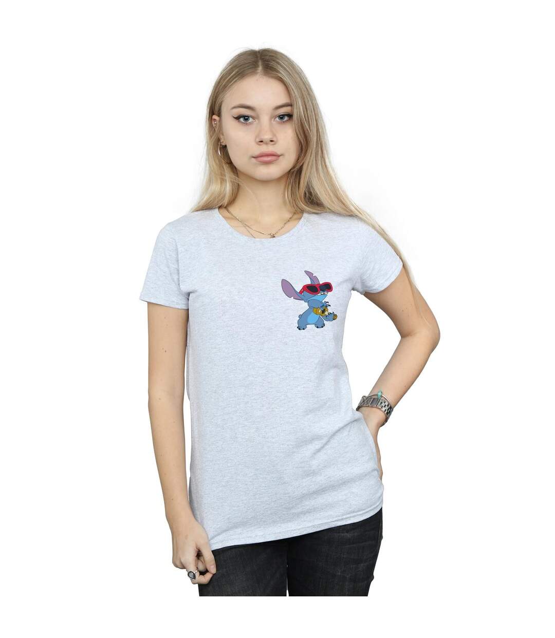 Disney - T-shirt LILO AND STITCH GUITAR - Femme (Gris chiné) - UTBI25375-2
