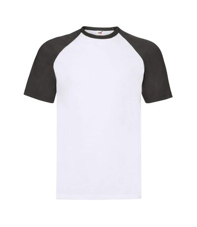 T-shirt Adulte Blanc Noir Fruit Of The Loom