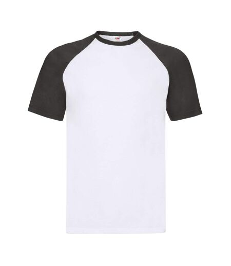 T-shirt Adulte Blanc Noir Fruit Of The Loom