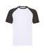 T-shirt Adulte Blanc Noir Fruit Of The Loom-1