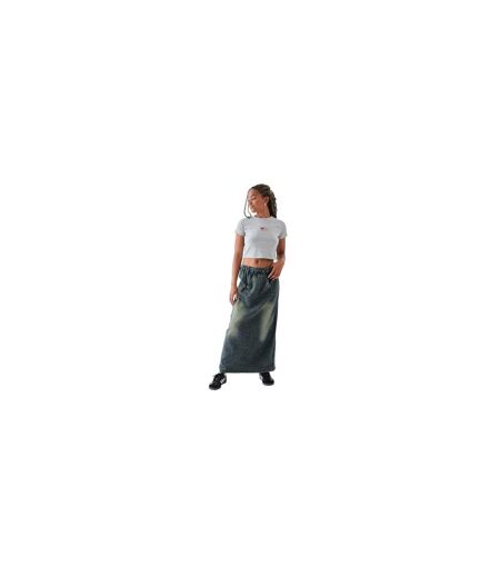 Womens/ladies La Flag Crop T-shirt Grey Daisy Street