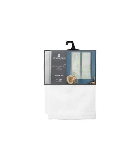 Lot de 2 Rideaux Voilage Moly 60x160cm Blanc